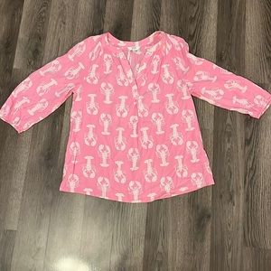 Crown & Ivy Lobster Tunic XS Pink. Perfect for beach trip photos